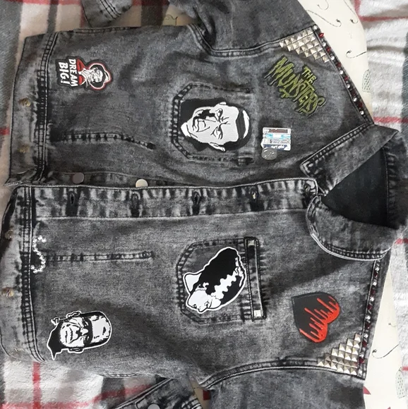 SOLD! Nosferatu pt.2! Horror movie lovers acid washed denim- CLAIMED! - Picture 4 of 16